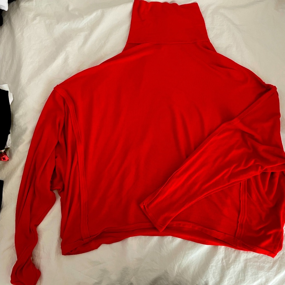Free people red winter shirt